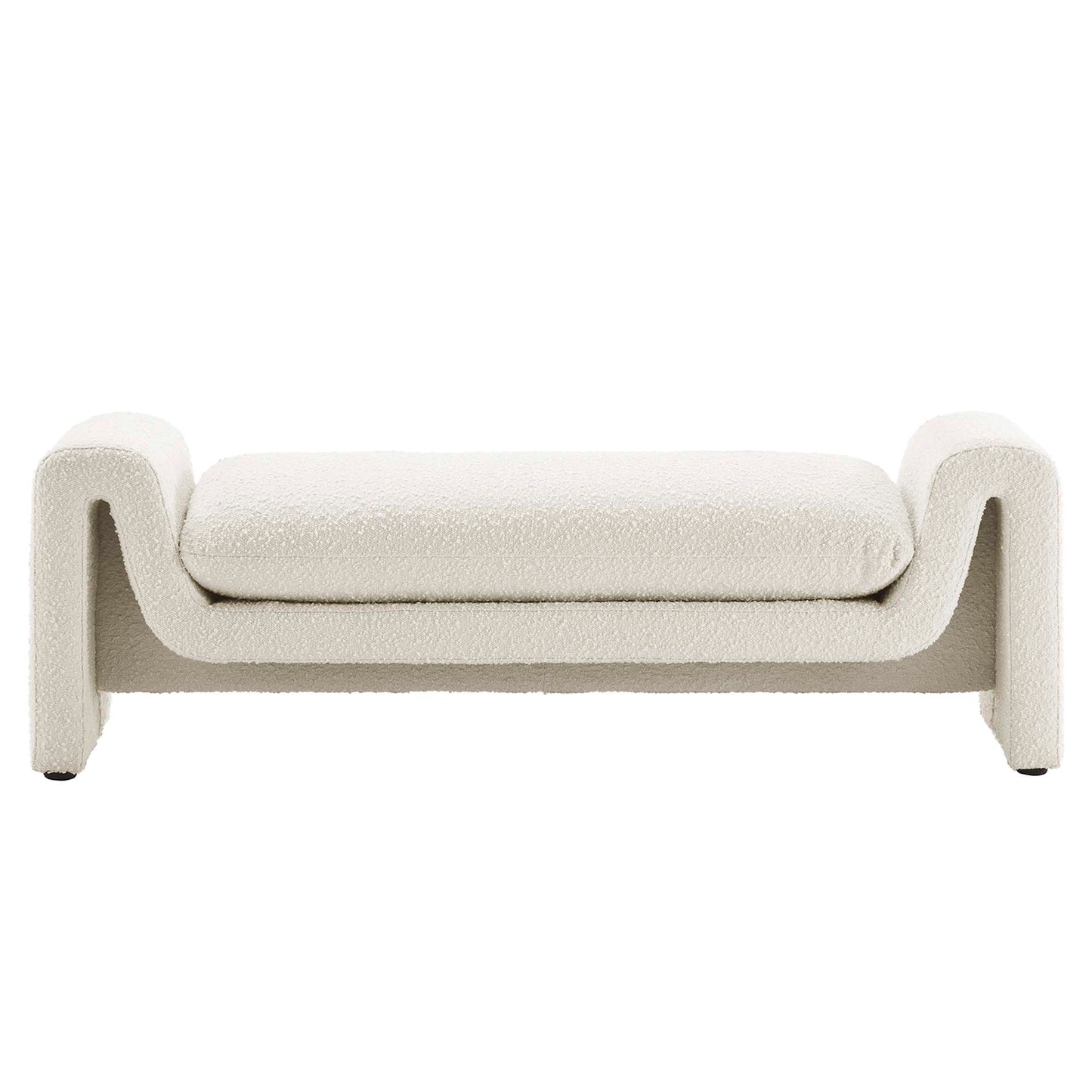 Modway - Waverly Boucle Fabric Bench by Modway  Living Room Benches and Stools White - EEI-6379-IVO