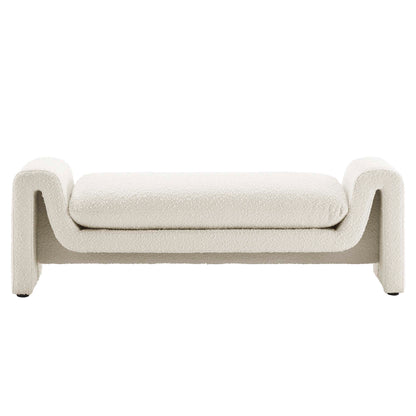 Modway - Waverly Boucle Fabric Bench by Modway  Living Room Benches and Stools White - EEI-6379-IVO