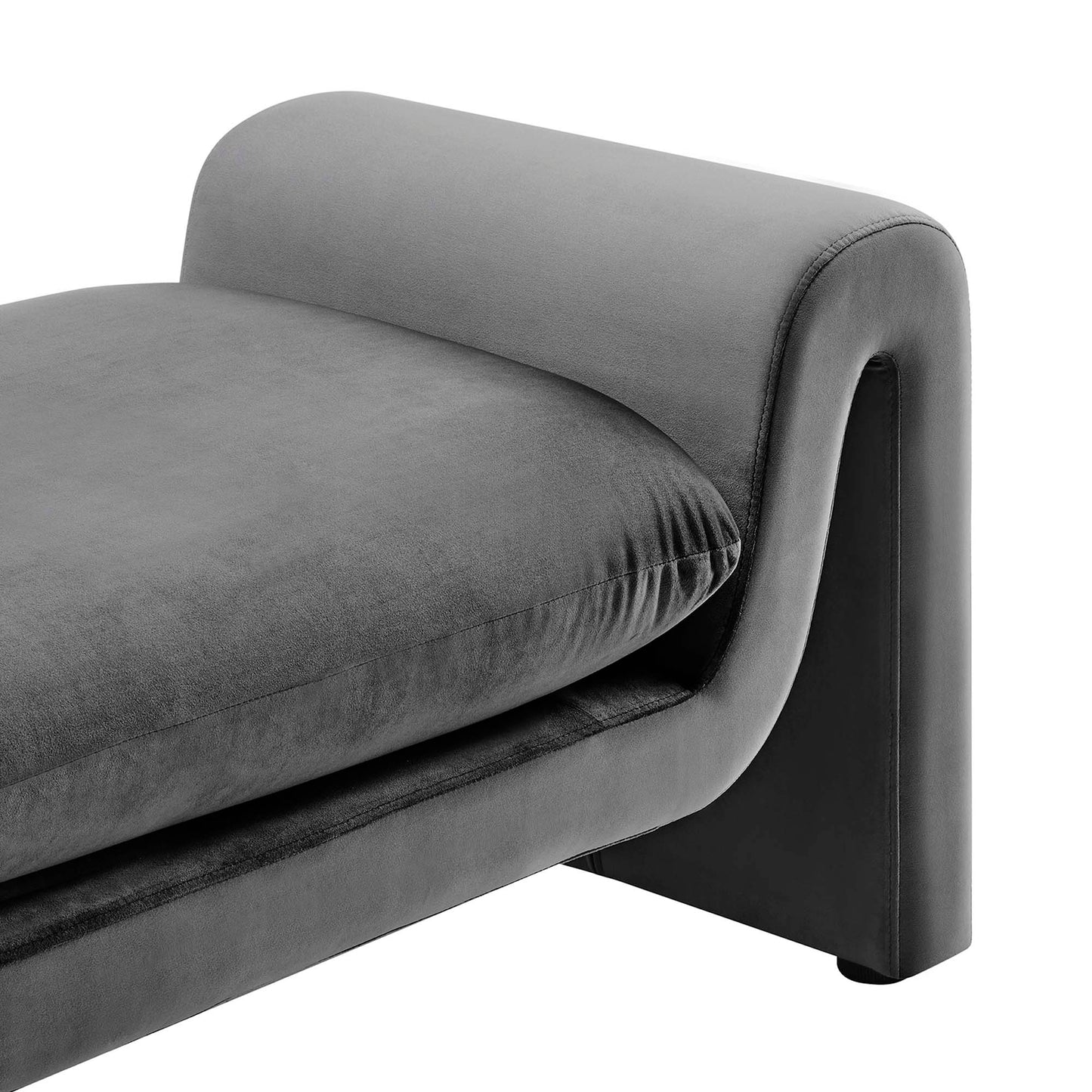 Modway - Waverly Performance Velvet Bench by Modway  Living Room Benches and Stools Gray - EEI-6380-GRY