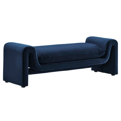 Modway - Waverly Performance Velvet Bench by Modway  Living Room Benches and Stools Blue - EEI-6380-MID
