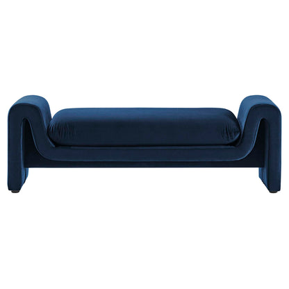 Modway - Waverly Performance Velvet Bench by Modway  Living Room Benches and Stools Blue - EEI-6380-MID