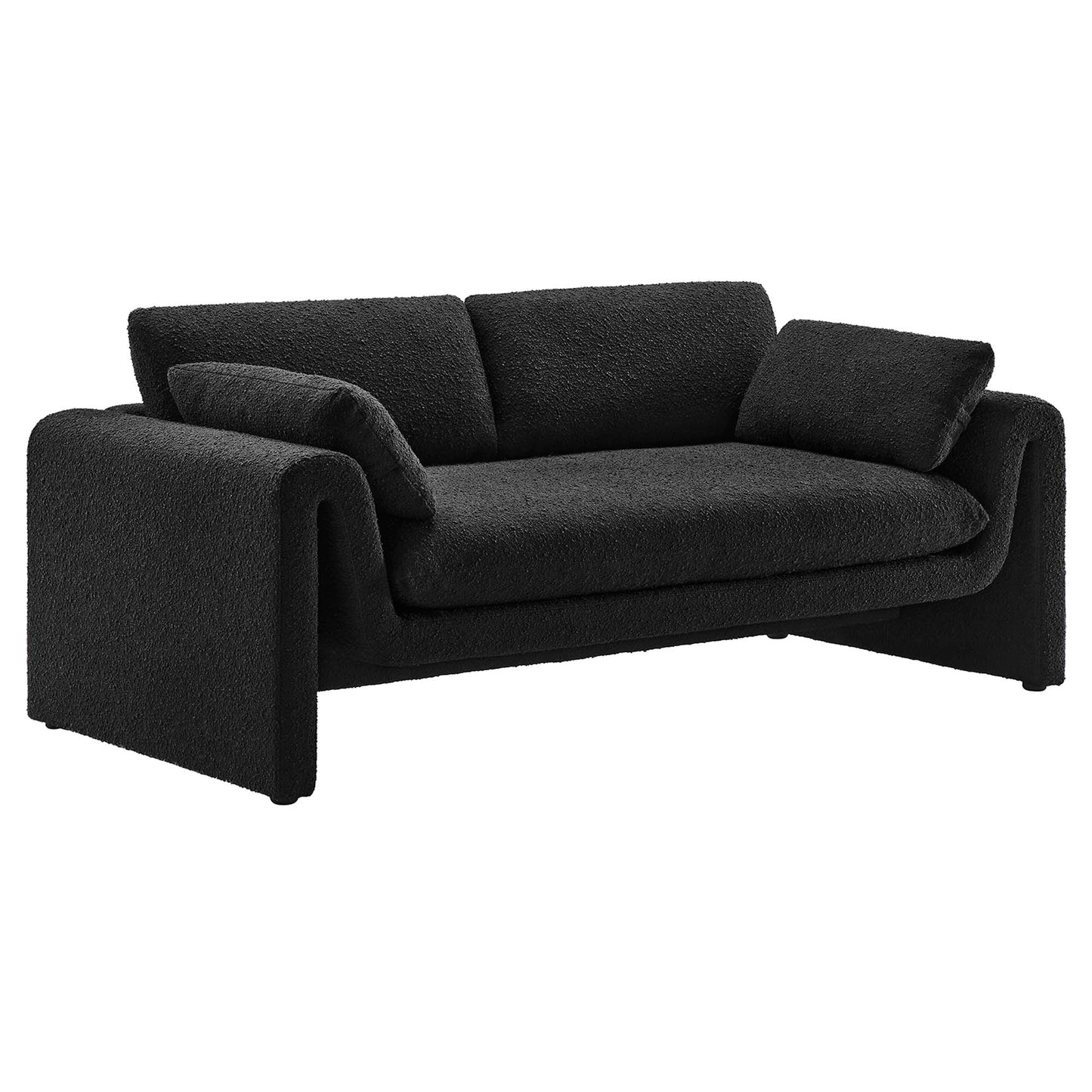 Modway Outlet Waverly Boucle Fabric Sofa by Modway  Living Room Furniture Black - EEI-6381-BLK
