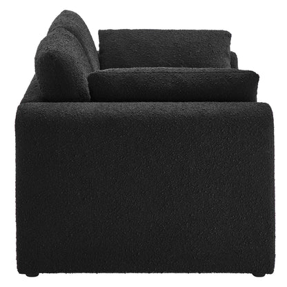 Modway Outlet Waverly Boucle Fabric Sofa by Modway  Living Room Furniture Black - EEI-6381-BLK