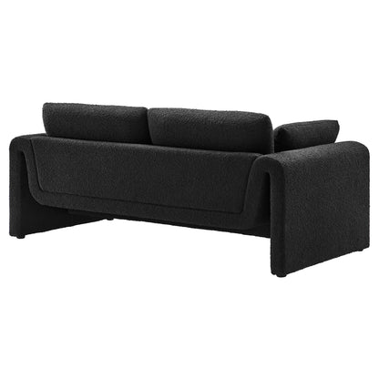 Modway Outlet Waverly Boucle Fabric Sofa by Modway  Living Room Furniture Black - EEI-6381-BLK