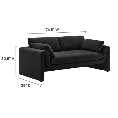 Modway Outlet Waverly Boucle Fabric Sofa by Modway  Living Room Furniture Black - EEI-6381-BLK