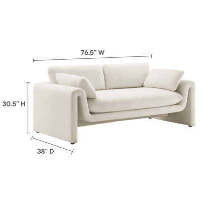 Modway - Waverly Boucle Fabric Sofa by Modway  Living Room Sofas and Armchairs White - EEI-6381-IVO