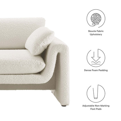 Modway - Waverly Boucle Fabric Sofa by Modway  Living Room Sofas and Armchairs White - EEI-6381-IVO