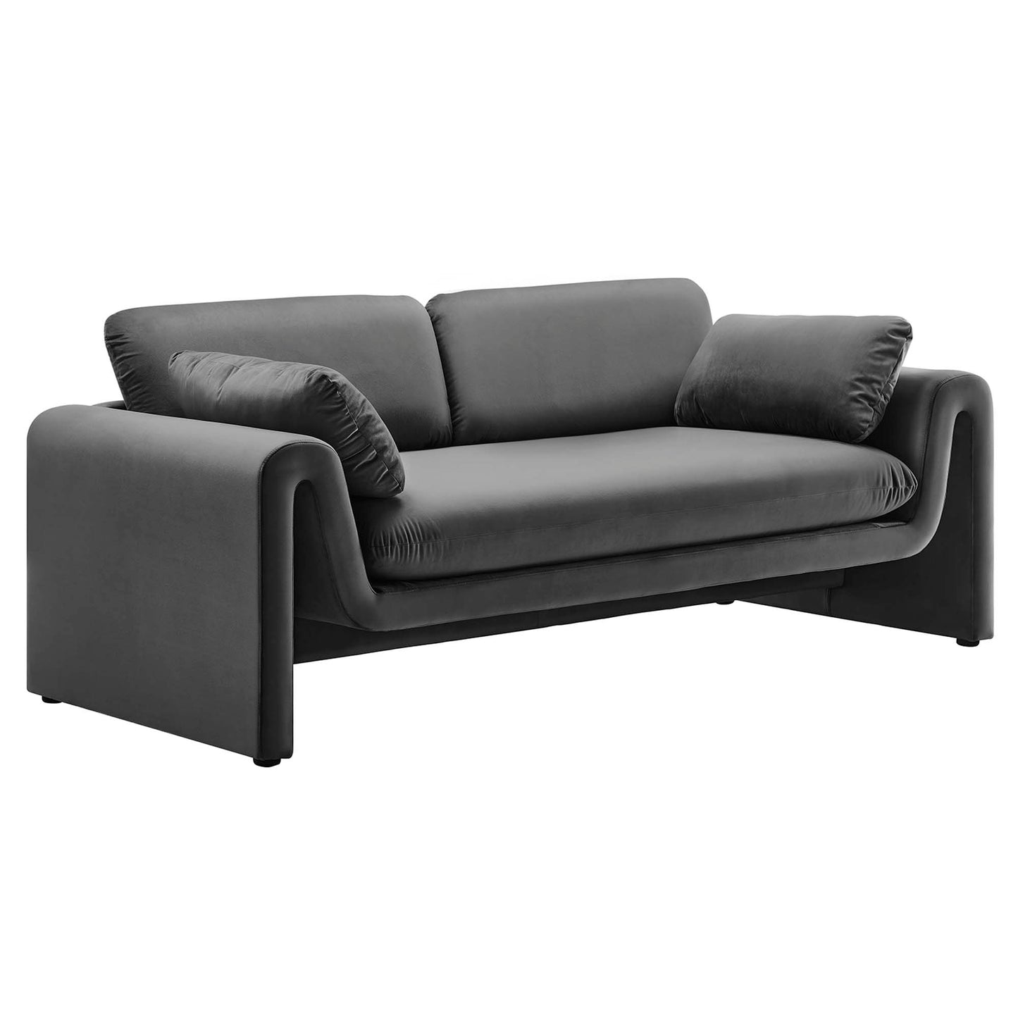 Modway Outlet Waverly Performance Velvet Sofa by Modway  Living Room Furniture Gray - EEI-6382-GRY