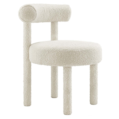 Modway - Toulouse Boucle Fabric Dining Chair by Modway  Bar and Dining Dining Chairs White - EEI-6387-IVO