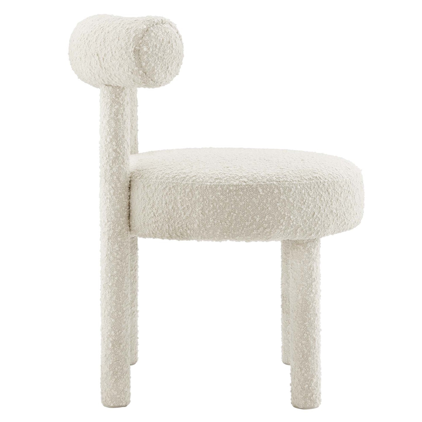 Modway - Toulouse Boucle Fabric Dining Chair by Modway  Bar and Dining Dining Chairs White - EEI-6387-IVO