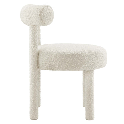 Modway - Toulouse Boucle Fabric Dining Chair by Modway  Bar and Dining Dining Chairs White - EEI-6387-IVO