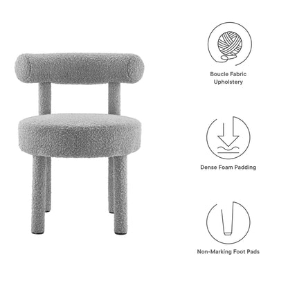 Modway Outlet Toulouse Boucle Fabric Dining Chair by Modway  Bar and Dining Furniture Light Gray - EEI-6387-LGR