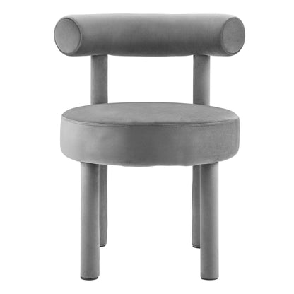 Modway Outlet Toulouse Performance Velvet Dining Chair by Modway  Bar and Dining Furniture Gray - EEI-6388-GRY