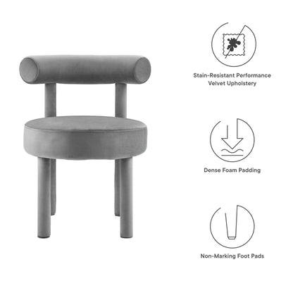 Modway Outlet Toulouse Performance Velvet Dining Chair by Modway  Bar and Dining Furniture Gray - EEI-6388-GRY