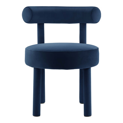 Modway - Toulouse Performance Velvet Dining Chair by Modway  Bar and Dining Dining Chairs Blue - EEI-6388-MID