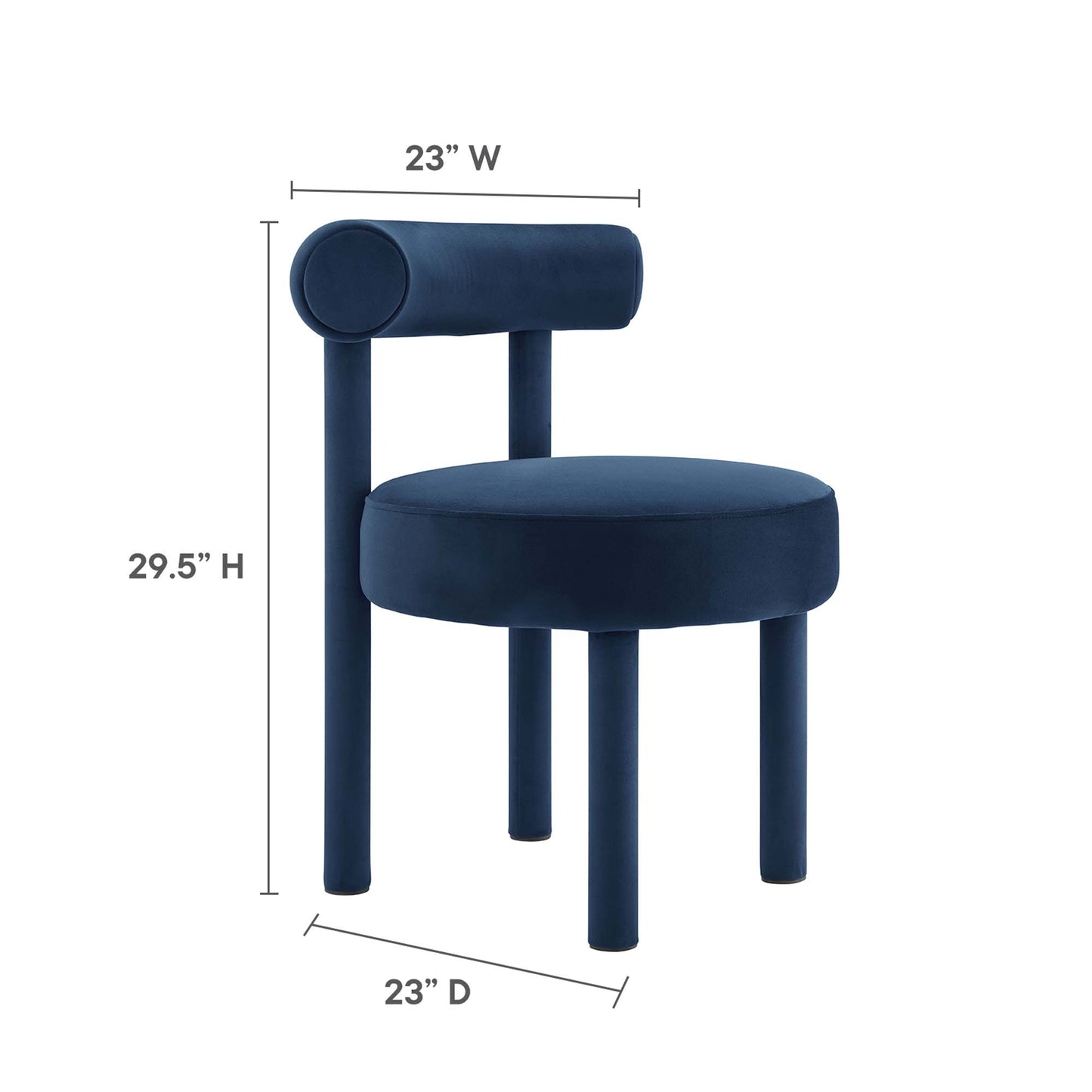 Modway - Toulouse Performance Velvet Dining Chair by Modway  Bar and Dining Dining Chairs Blue - EEI-6388-MID