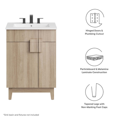 Modway - Miles 24? Bathroom Vanity Cabinet (Sink Basin Not Included) by Modway  Bathroom Vanities Brown - EEI-6399-OAK