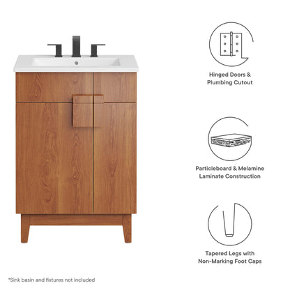 Modway - Miles 24? Bathroom Vanity Cabinet (Sink Basin Not Included) by Modway  Bathroom Vanities Brown - EEI-6399-WAL