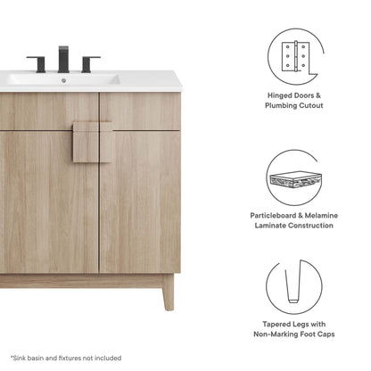 Modway - Miles 36? Bathroom Vanity Cabinet (Sink Basin Not Included) by Modway  Bathroom Vanities Brown - EEI-6400-OAK
