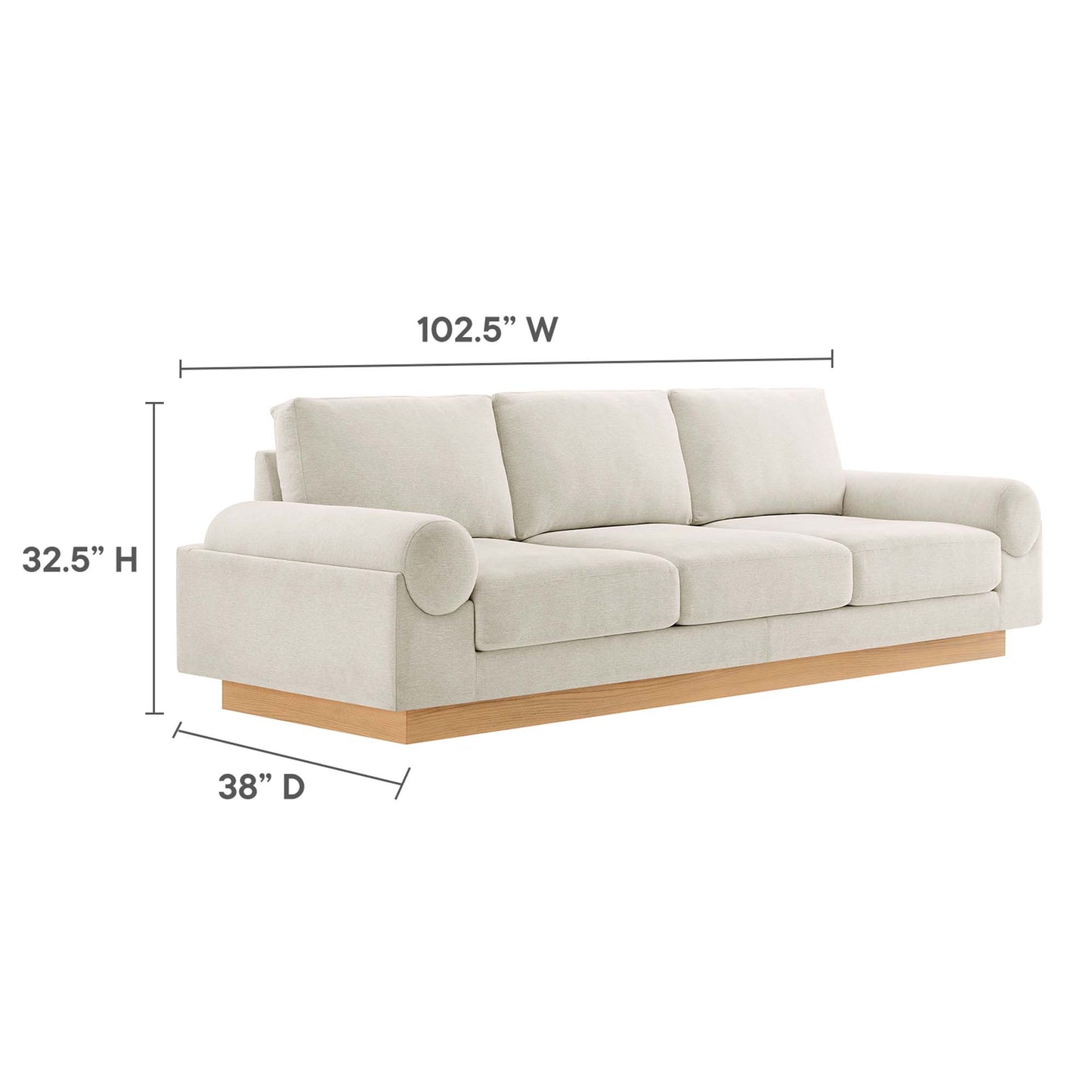 Modway - Oasis Upholstered Fabric Sofa by Modway  Living Room Sofas and Armchairs White - EEI-6401-IVO