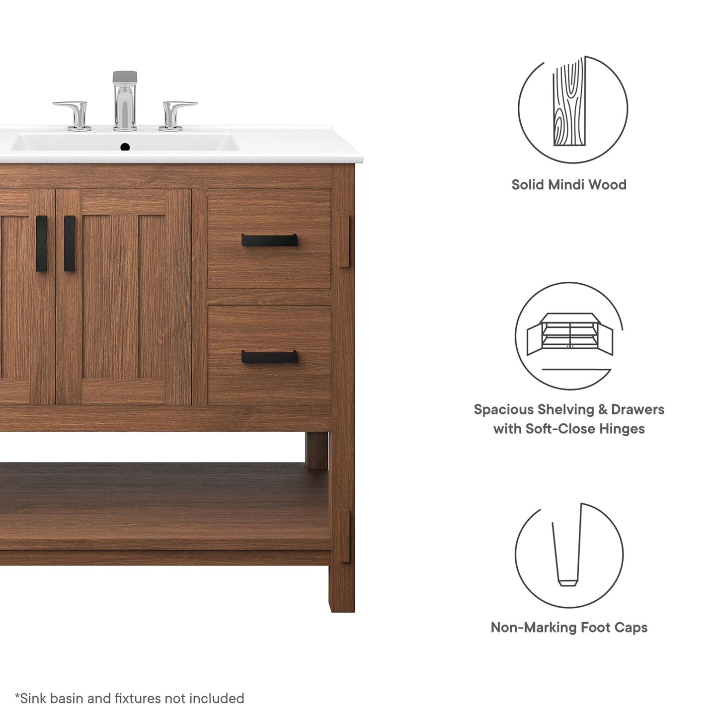 Modway - Ashlyn 36? Wood Bathroom Vanity Cabinet (Sink Basin Not Included) by Modway  Bathroom Vanities Brown - EEI-6404-WAL