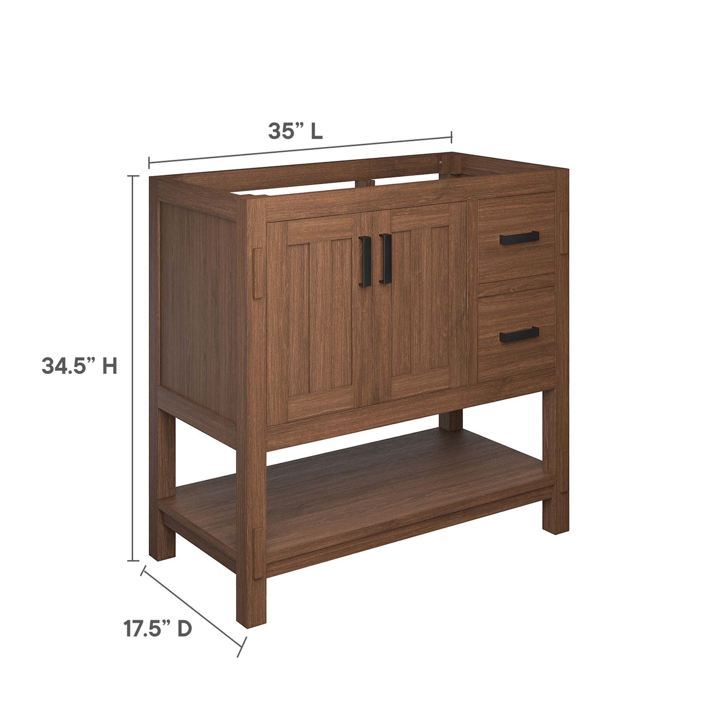 Modway - Ashlyn 36? Wood Bathroom Vanity Cabinet (Sink Basin Not Included) by Modway  Bathroom Vanities Brown - EEI-6404-WAL
