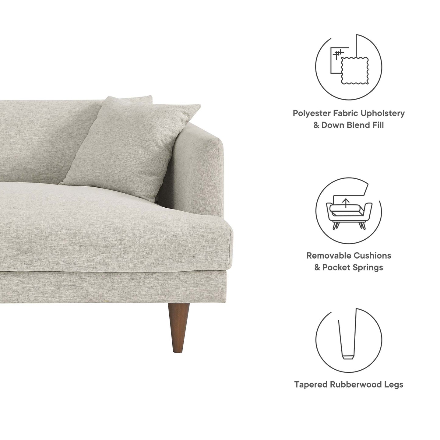Modway - Zoya Down Filled Overstuffed Sofa by Modway  Living Room Sofas and Armchairs White - EEI-6405-HEI