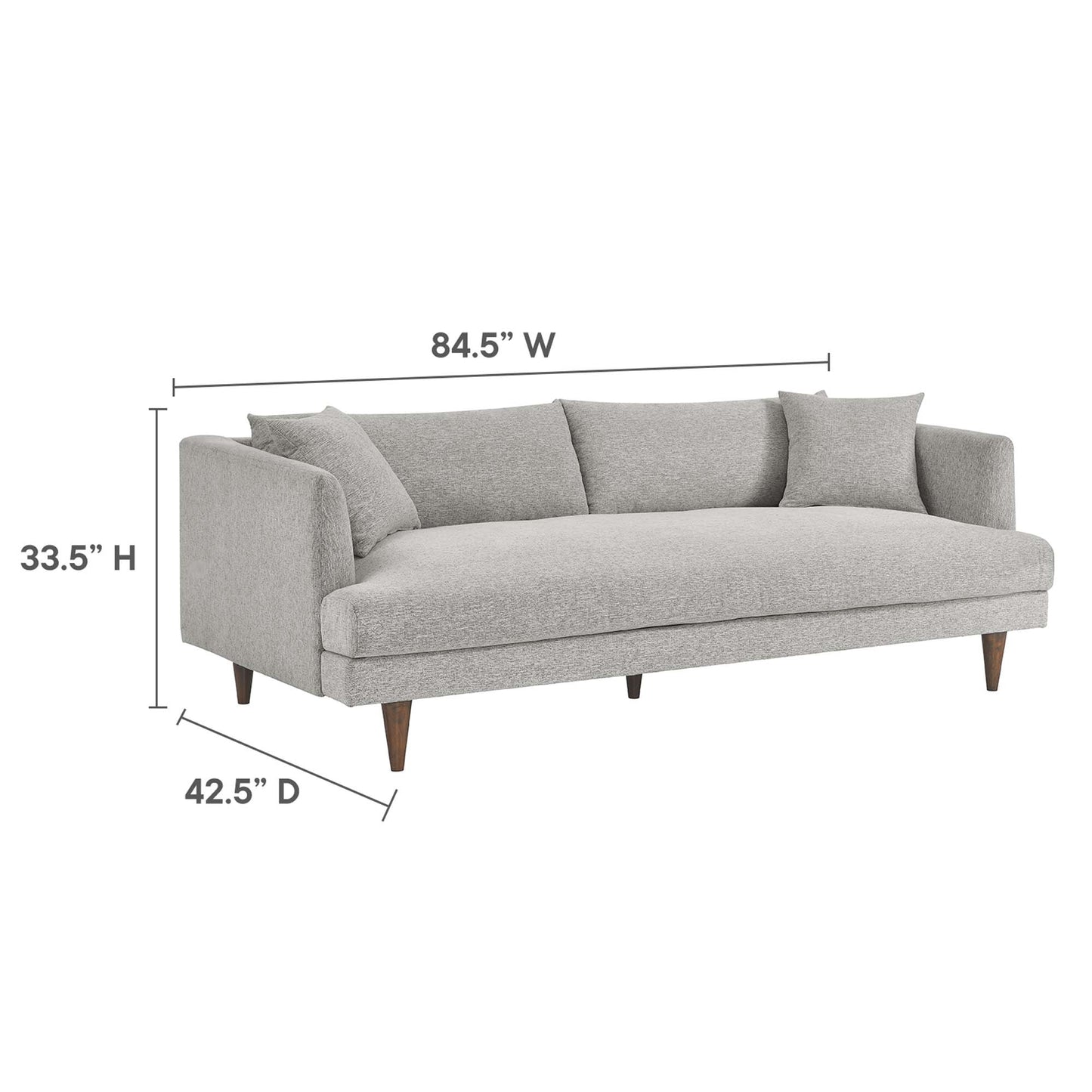 Modway - Zoya Down Filled Overstuffed Sofa by Modway  Living Room Sofas and Armchairs Gray - EEI-6405-HLG