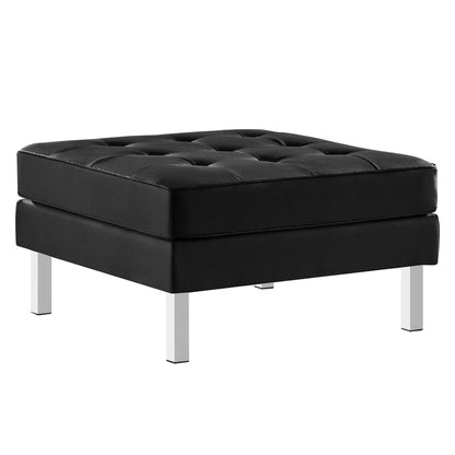 Modway - Loft Tufted Vegan Leather Sofa and Ottoman Set by Modway  Living Room Sofas and Armchairs Black - EEI-6410-SLV-BLK-SET