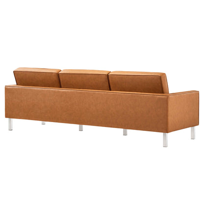 Modway - Loft Tufted Vegan Leather Sofa and Ottoman Set by Modway  Living Room Sofas and Armchairs Brown - EEI-6410-SLV-TAN-SET