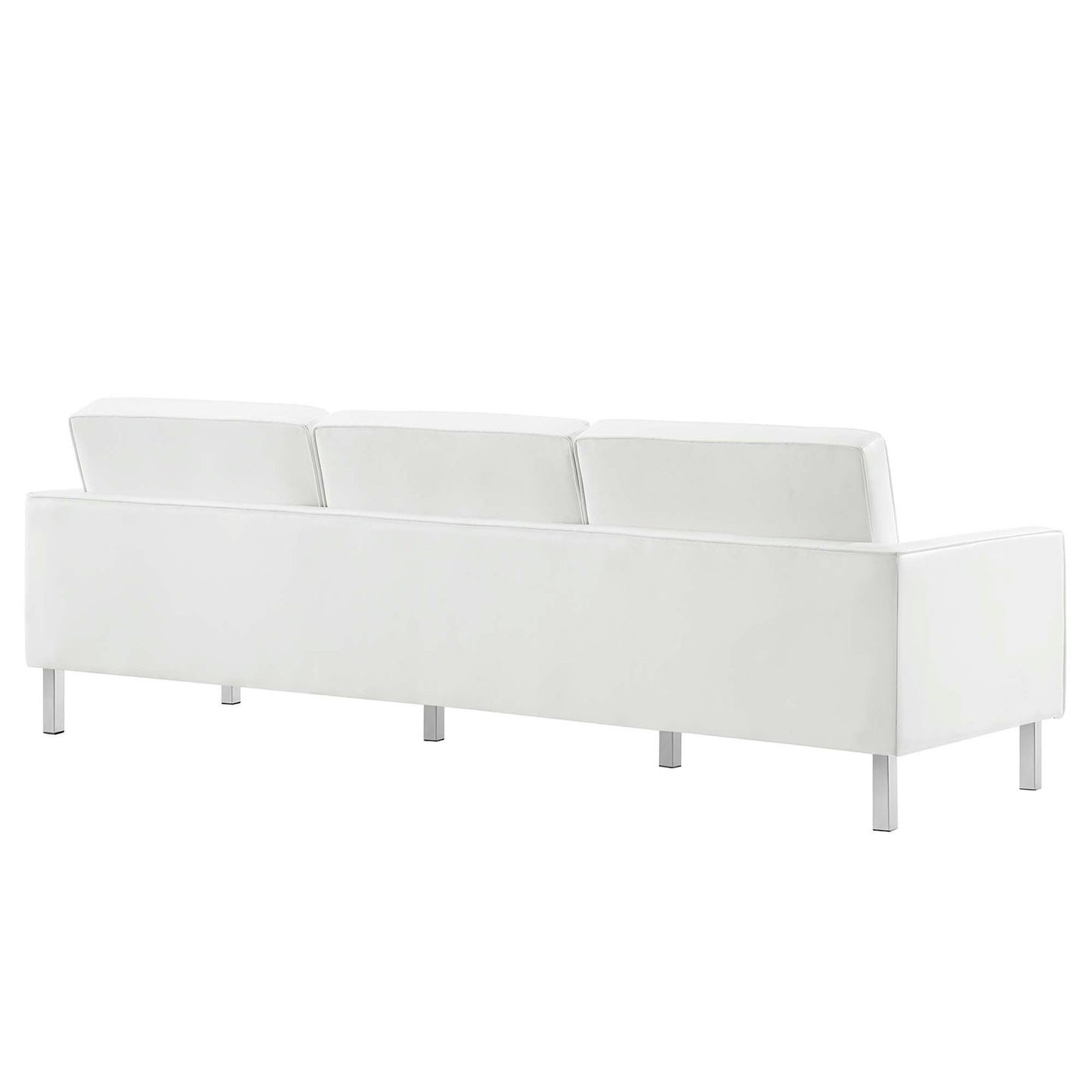Modway - Loft Tufted Vegan Leather Sofa and Ottoman Set by Modway  Living Room Sofas and Armchairs White - EEI-6410-SLV-WHI-SET