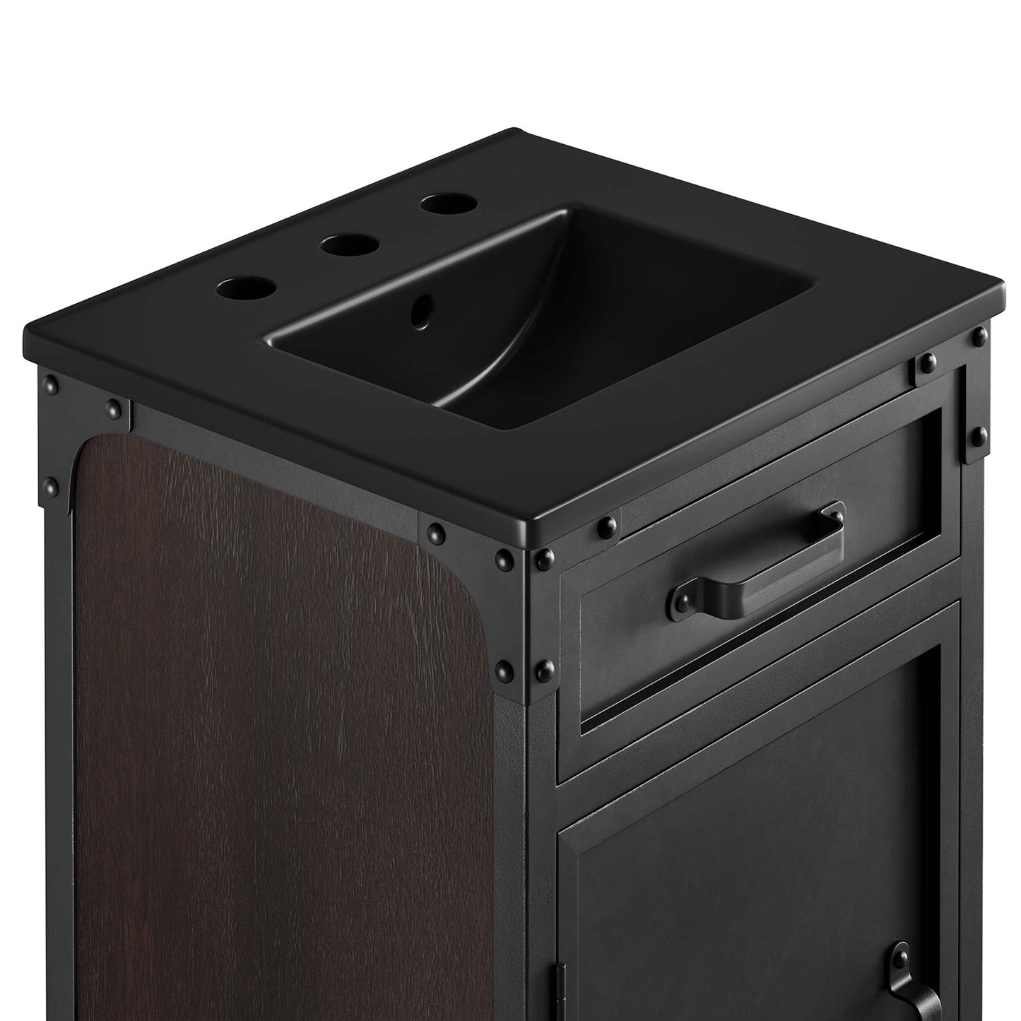 Modway - Steamforge 18" Bathroom Vanity by Modway  Bathroom Vanities Black - EEI-6412-BLK-BLK