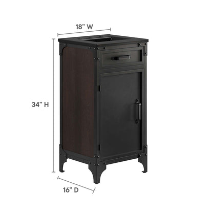 Modway - Steamforge 18" Bathroom Vanity by Modway  Bathroom Vanities Black - EEI-6412-BLK-BLK