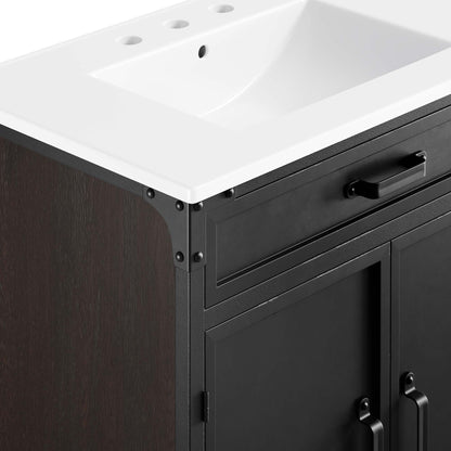 Modway - Steamforge 30" Bathroom Vanity by Modway  Bathroom Vanities Black - EEI-6415-WHI-BLK