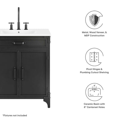 Modway - Steamforge 30" Bathroom Vanity by Modway  Bathroom Vanities Black - EEI-6415-WHI-BLK