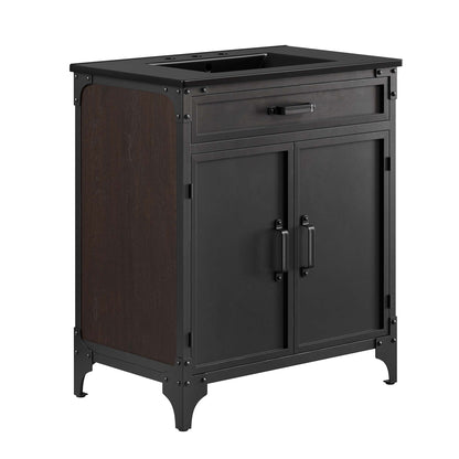 Modway - Steamforge 30" Bathroom Vanity by Modway  Bathroom Vanities Black - EEI-6416-BLK-BLK