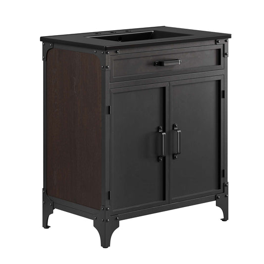 Modway - Steamforge 30" Bathroom Vanity by Modway  Bathroom Vanities Black - EEI-6416-BLK-BLK