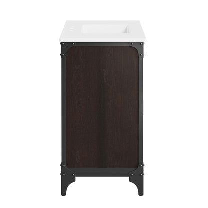 Modway - Steamforge 36" Bathroom Vanity by Modway  Bathroom Vanities Black - EEI-6417-WHI-BLK