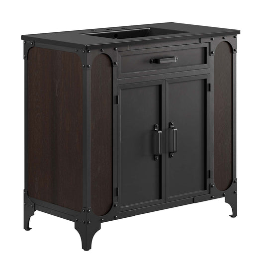 Modway - Steamforge 36" Bathroom Vanity by Modway  Bathroom Vanities Black - EEI-6418-BLK-BLK