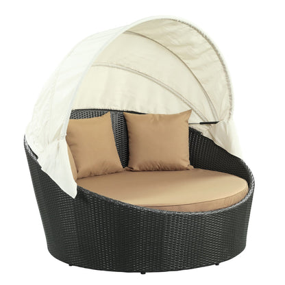 Modway Outlet Siesta Canopy Outdoor Patio Daybed by Modway  Outdoor Furniture Furniture Espresso Mocha - EEI-642-EXP-MOC