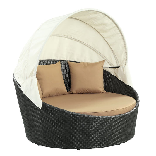 Modway Outlet Siesta Canopy Outdoor Patio Daybed by Modway  Outdoor Furniture Furniture Espresso Mocha - EEI-642-EXP-MOC