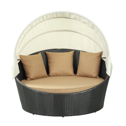 Modway Outlet Siesta Canopy Outdoor Patio Daybed by Modway  Outdoor Furniture Furniture Espresso Mocha - EEI-642-EXP-MOC