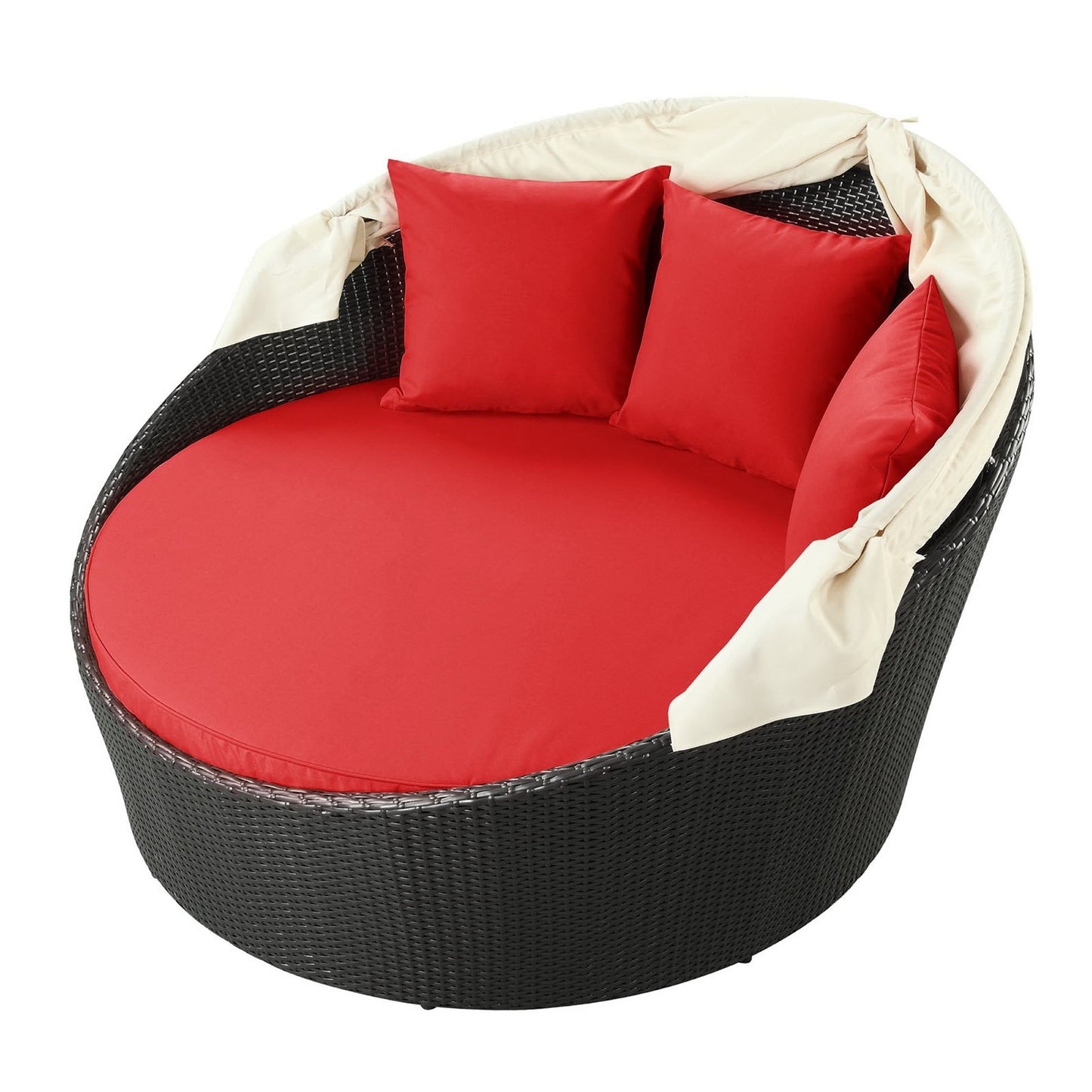 Modway Outlet Siesta Canopy Outdoor Patio Daybed by Modway  Outdoor Furniture Furniture Espresso Red - EEI-642-EXP-RED