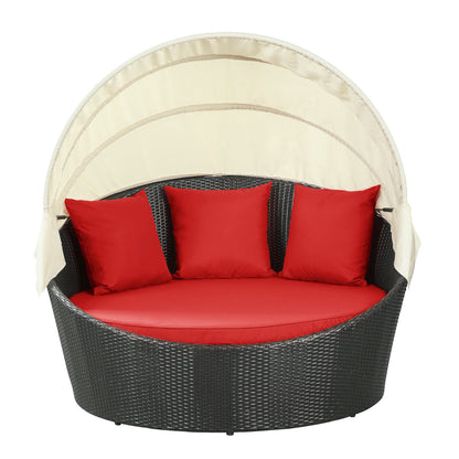 Modway Outlet Siesta Canopy Outdoor Patio Daybed by Modway  Outdoor Furniture Furniture Espresso Red - EEI-642-EXP-RED