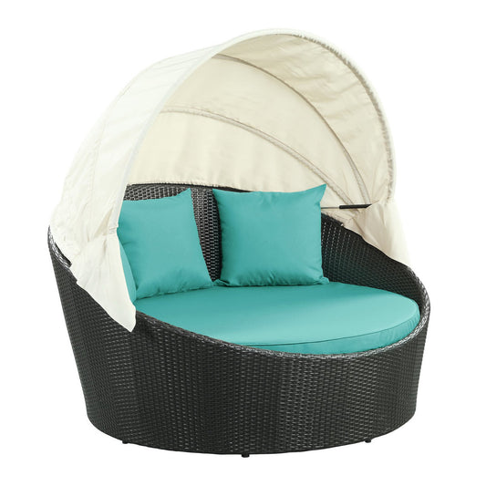 Modway Outlet Siesta Canopy Outdoor Patio Daybed by Modway  Outdoor Furniture Furniture Espresso Turquoise - EEI-642-EXP-TRQ