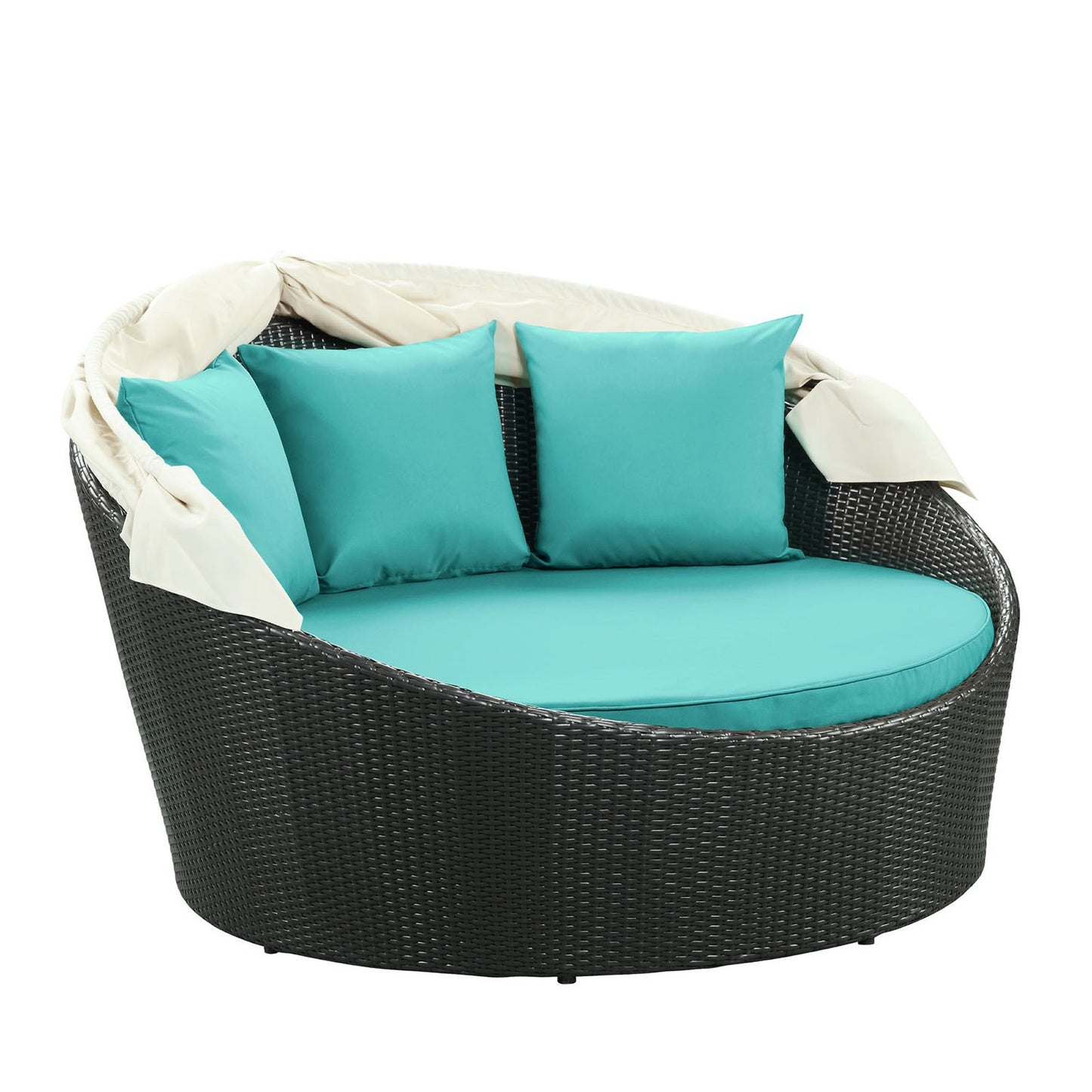 Modway Outlet Siesta Canopy Outdoor Patio Daybed by Modway  Outdoor Furniture Furniture Espresso Turquoise - EEI-642-EXP-TRQ