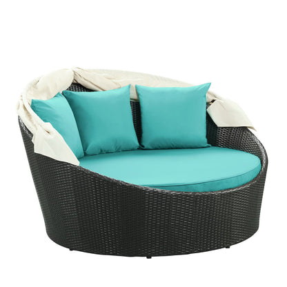 Modway Outlet Siesta Canopy Outdoor Patio Daybed by Modway  Outdoor Furniture Furniture Espresso Turquoise - EEI-642-EXP-TRQ
