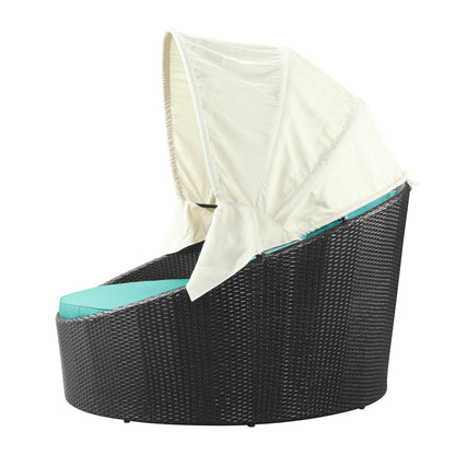 Modway Outlet Siesta Canopy Outdoor Patio Daybed by Modway  Outdoor Furniture Furniture Espresso Turquoise - EEI-642-EXP-TRQ