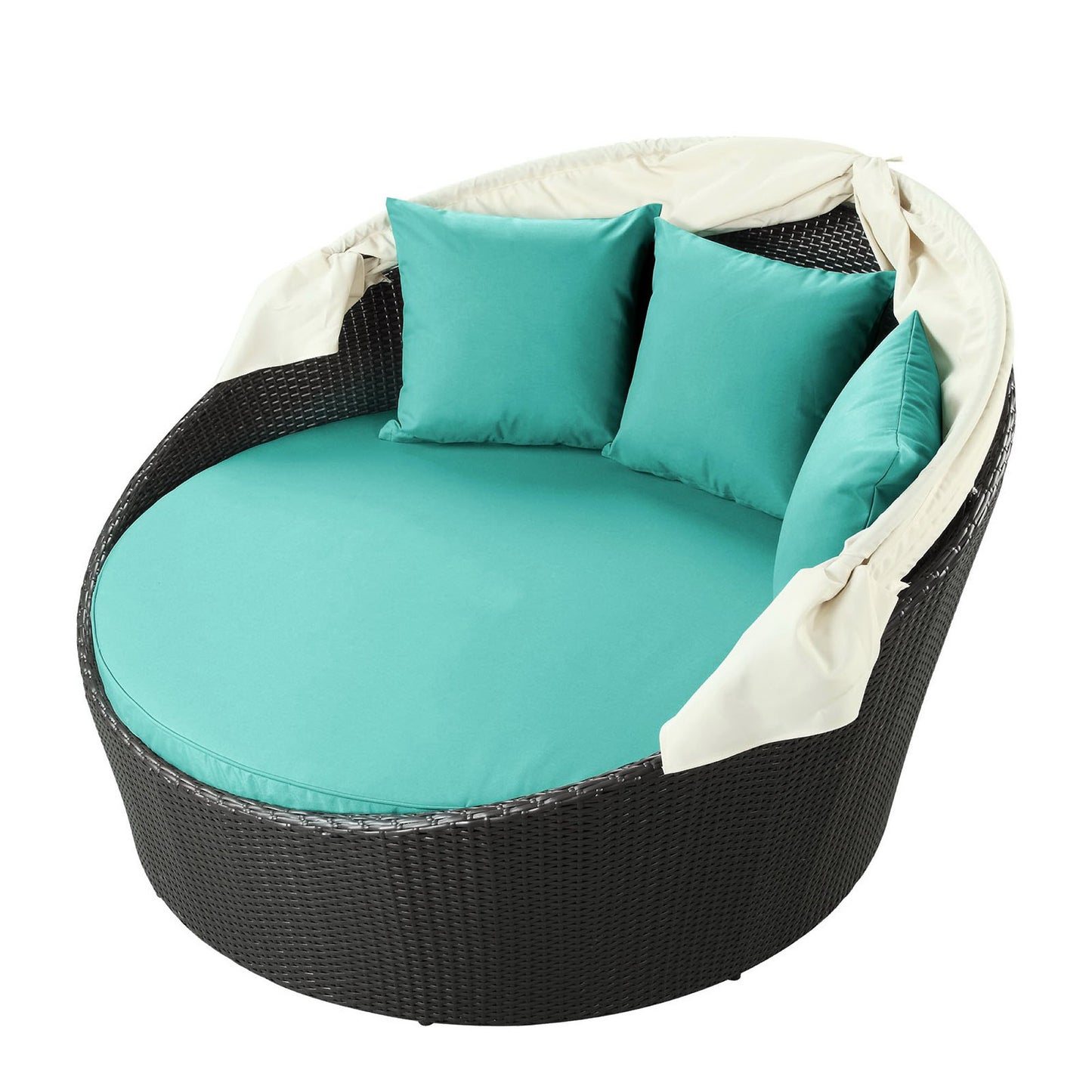 Modway Outlet Siesta Canopy Outdoor Patio Daybed by Modway  Outdoor Furniture Furniture Espresso Turquoise - EEI-642-EXP-TRQ