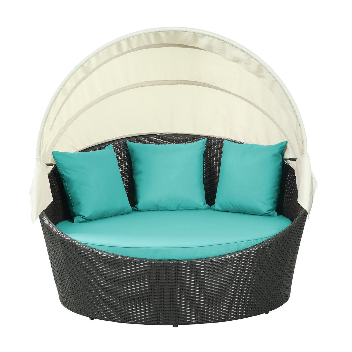 Modway Outlet Siesta Canopy Outdoor Patio Daybed by Modway  Outdoor Furniture Furniture Espresso Turquoise - EEI-642-EXP-TRQ